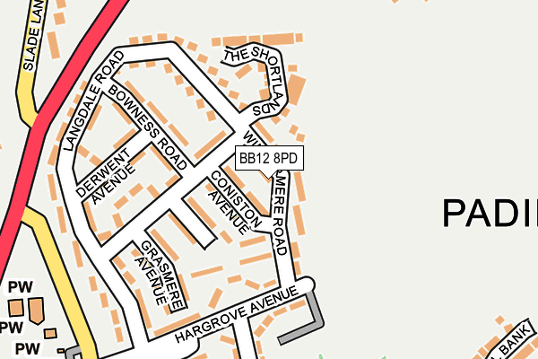 BB12 8PD map - OS OpenMap – Local (Ordnance Survey)