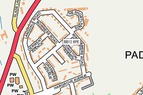 BB12 8PE map - OS OpenMap – Local (Ordnance Survey)