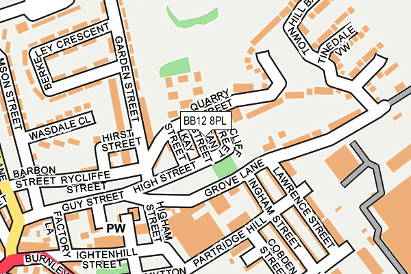 BB12 8PL map - OS OpenMap – Local (Ordnance Survey)