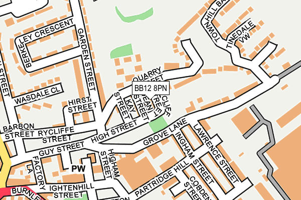 BB12 8PN map - OS OpenMap – Local (Ordnance Survey)