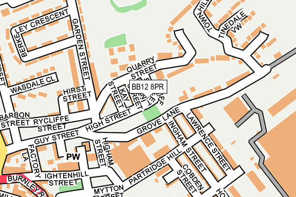 BB12 8PR map - OS OpenMap – Local (Ordnance Survey)