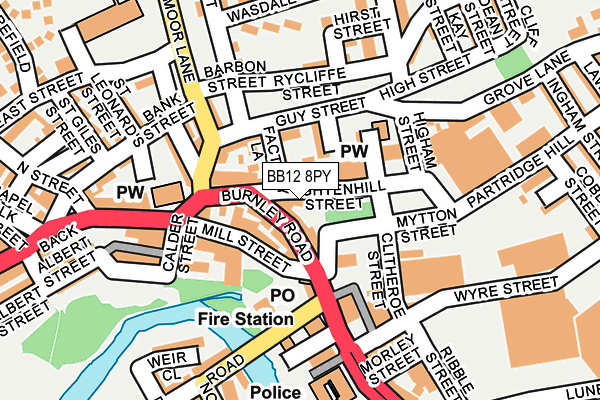 BB12 8PY map - OS OpenMap – Local (Ordnance Survey)