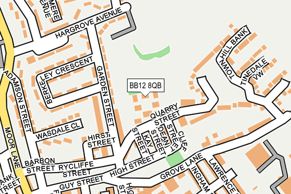 BB12 8QB map - OS OpenMap – Local (Ordnance Survey)