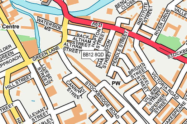 BB12 8QD map - OS OpenMap – Local (Ordnance Survey)