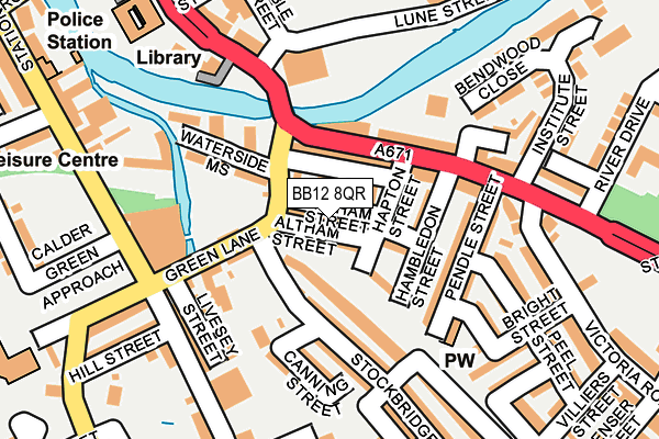 BB12 8QR map - OS OpenMap – Local (Ordnance Survey)