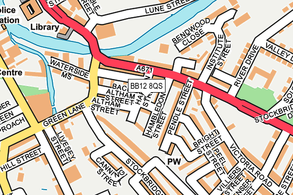 BB12 8QS map - OS OpenMap – Local (Ordnance Survey)