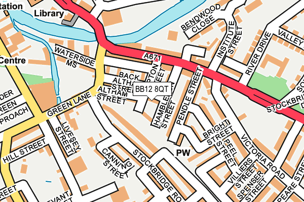 BB12 8QT map - OS OpenMap – Local (Ordnance Survey)
