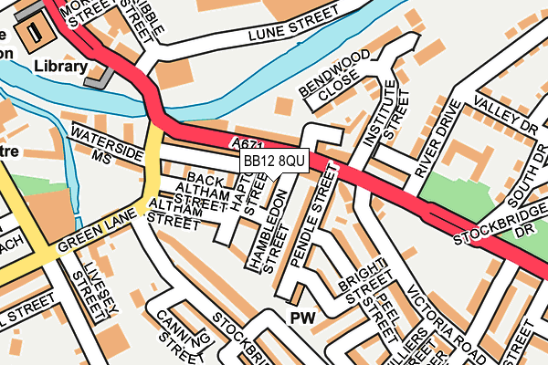 BB12 8QU map - OS OpenMap – Local (Ordnance Survey)