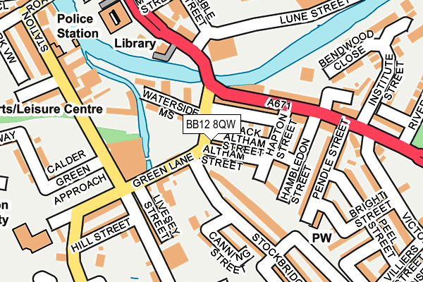 BB12 8QW map - OS OpenMap – Local (Ordnance Survey)