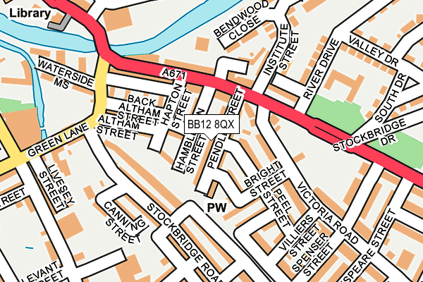 BB12 8QX map - OS OpenMap – Local (Ordnance Survey)