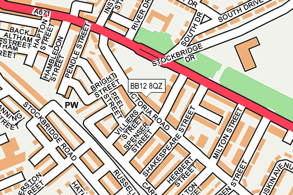 BB12 8QZ map - OS OpenMap – Local (Ordnance Survey)