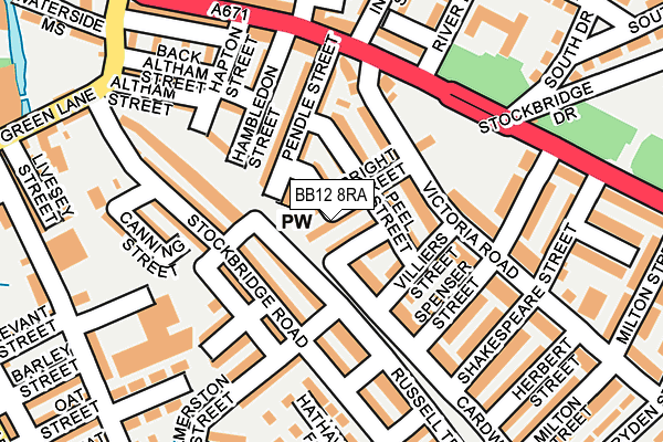 BB12 8RA map - OS OpenMap – Local (Ordnance Survey)