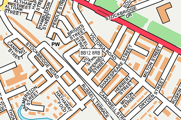 BB12 8RB map - OS OpenMap – Local (Ordnance Survey)