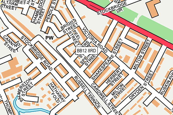 BB12 8RD map - OS OpenMap – Local (Ordnance Survey)