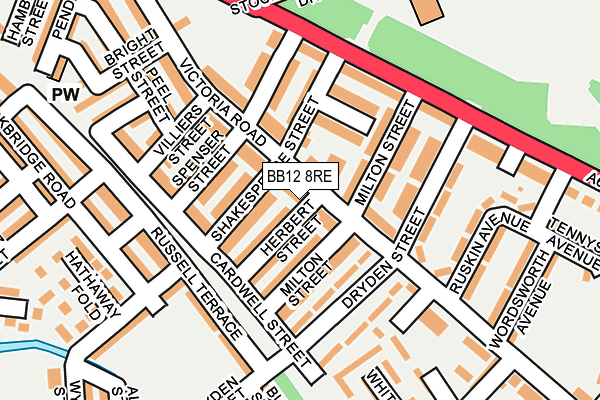 BB12 8RE map - OS OpenMap – Local (Ordnance Survey)