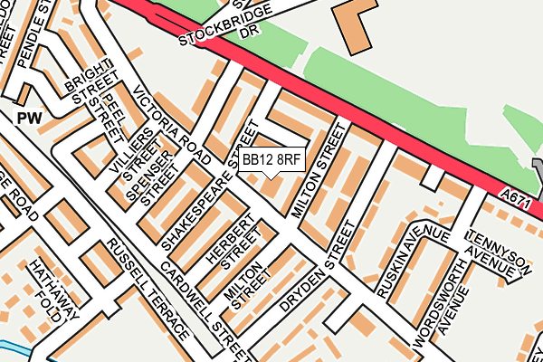 BB12 8RF map - OS OpenMap – Local (Ordnance Survey)