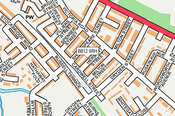 BB12 8RH map - OS OpenMap – Local (Ordnance Survey)