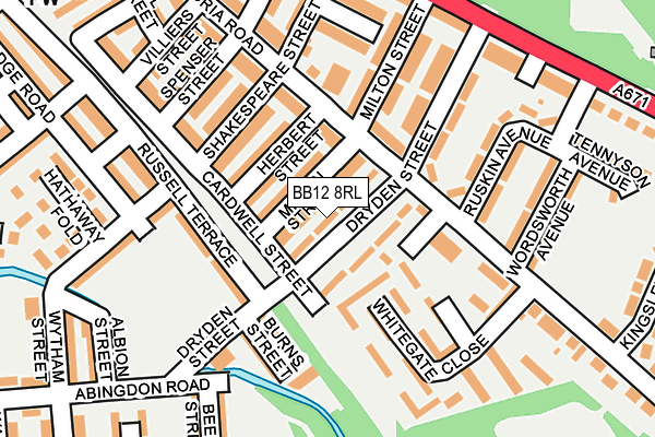 BB12 8RL map - OS OpenMap – Local (Ordnance Survey)