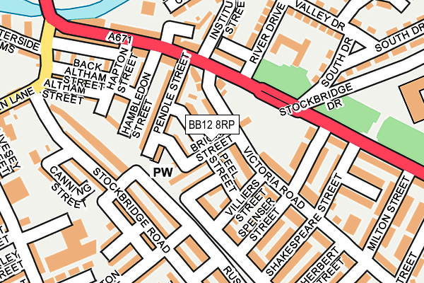 BB12 8RP map - OS OpenMap – Local (Ordnance Survey)