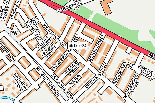 BB12 8RQ map - OS OpenMap – Local (Ordnance Survey)