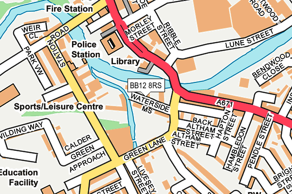 BB12 8RS map - OS OpenMap – Local (Ordnance Survey)