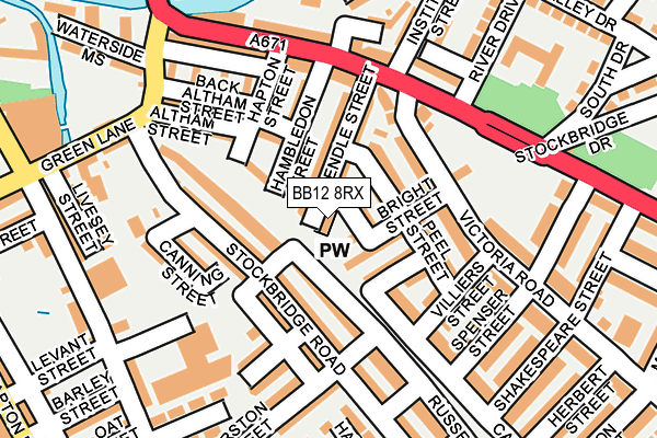 BB12 8RX map - OS OpenMap – Local (Ordnance Survey)