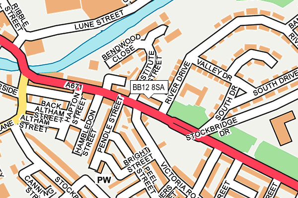 BB12 8SA map - OS OpenMap – Local (Ordnance Survey)