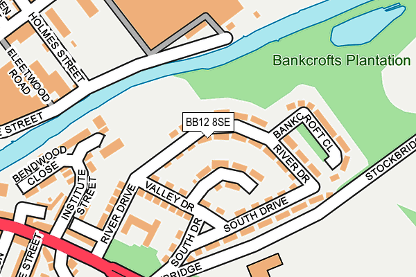BB12 8SE map - OS OpenMap – Local (Ordnance Survey)