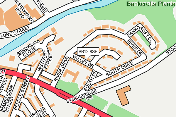 BB12 8SF map - OS OpenMap – Local (Ordnance Survey)