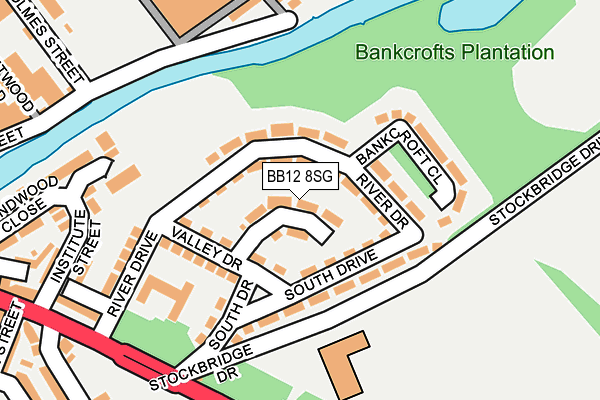 BB12 8SG map - OS OpenMap – Local (Ordnance Survey)