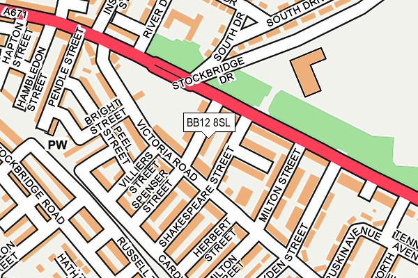 BB12 8SL map - OS OpenMap – Local (Ordnance Survey)