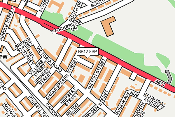 BB12 8SP map - OS OpenMap – Local (Ordnance Survey)