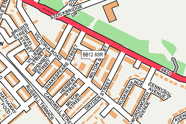 BB12 8SR map - OS OpenMap – Local (Ordnance Survey)