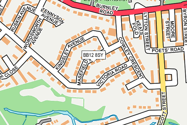 BB12 8SY map - OS OpenMap – Local (Ordnance Survey)