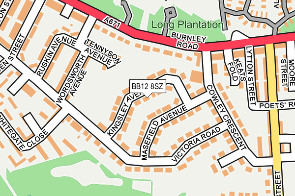 BB12 8SZ map - OS OpenMap – Local (Ordnance Survey)
