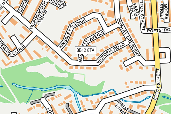 BB12 8TA map - OS OpenMap – Local (Ordnance Survey)