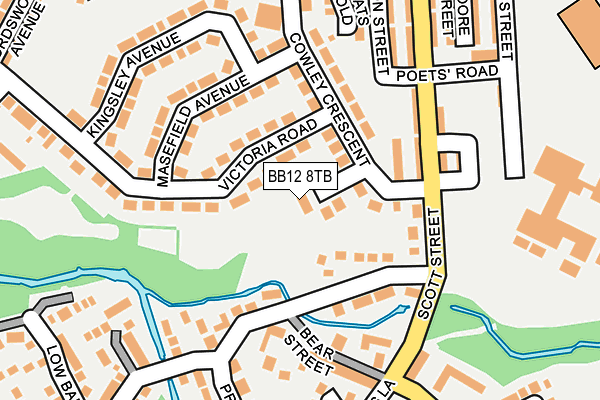 BB12 8TB map - OS OpenMap – Local (Ordnance Survey)