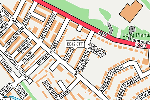 BB12 8TF map - OS OpenMap – Local (Ordnance Survey)