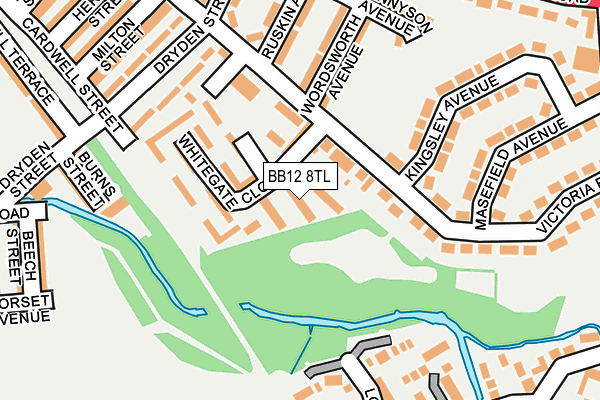 BB12 8TL map - OS OpenMap – Local (Ordnance Survey)