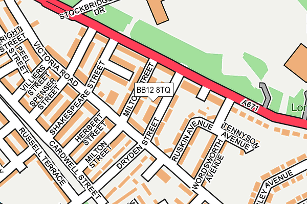 BB12 8TQ map - OS OpenMap – Local (Ordnance Survey)