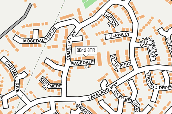 BB12 8TR map - OS OpenMap – Local (Ordnance Survey)
