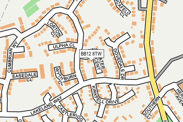 BB12 8TW map - OS OpenMap – Local (Ordnance Survey)