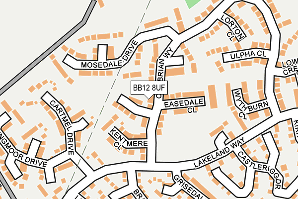 BB12 8UF map - OS OpenMap – Local (Ordnance Survey)