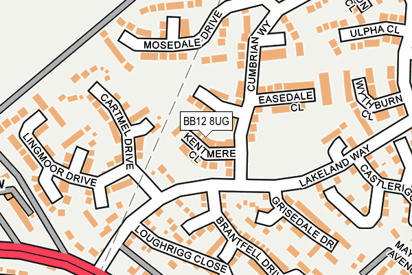 BB12 8UG map - OS OpenMap – Local (Ordnance Survey)