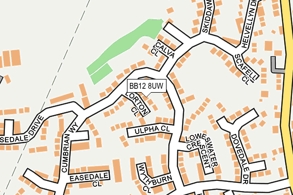BB12 8UW map - OS OpenMap – Local (Ordnance Survey)