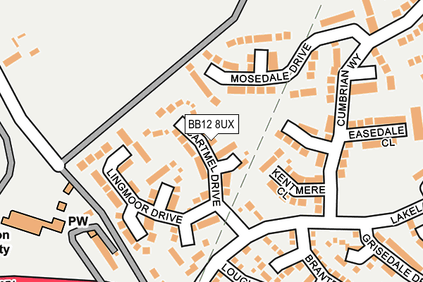 BB12 8UX map - OS OpenMap – Local (Ordnance Survey)