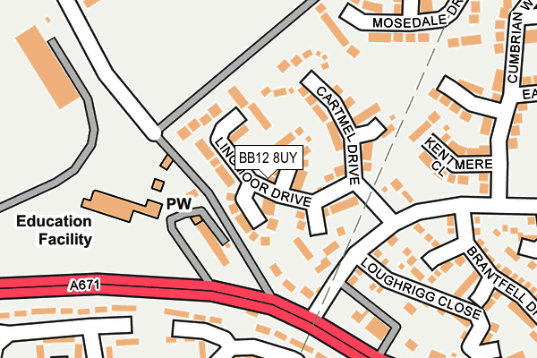 BB12 8UY map - OS OpenMap – Local (Ordnance Survey)
