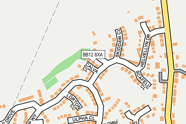 BB12 8XA map - OS OpenMap – Local (Ordnance Survey)