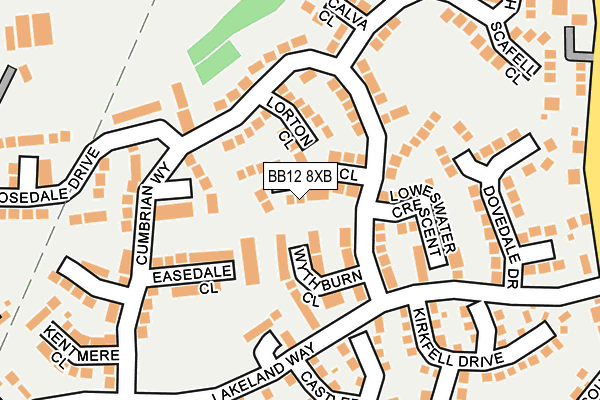 BB12 8XB map - OS OpenMap – Local (Ordnance Survey)
