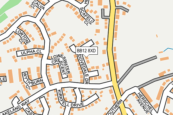 BB12 8XD map - OS OpenMap – Local (Ordnance Survey)